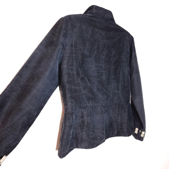 Anage Too vintage women's m black button down embellished sparkly geometric top - Picture 13 of 15